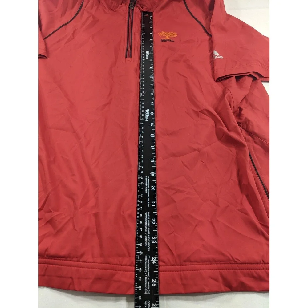 Adidas Golf Climaproof Red 1/4 Zip Short Sleeve Wind Jacket Oak Tree Golf Club L